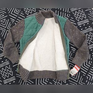 🆕️ Cat & Jack, (5T) Boys, Green zip front sherpa lined Jacket 5